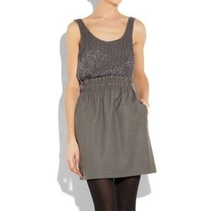 J.Crew Aurelia Dress -Sable Woven/Satin Beaded, Sz 6